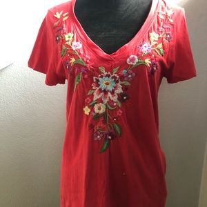 Johnny Was embroidered T-shirt